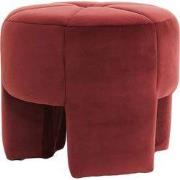 Poef Batoemi - Rood - Ø51x45cm