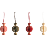 RAUMA - Set van 16 kerstornamenten - Meerkleurig - Papier