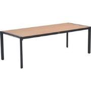 Felini tafel- 220x93 cm - carbon black - light teaklook