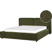 LINARDS - Bed - Donkergroen - 160 x 200 cm - Bouclé