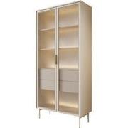 Meubella - Lomo - Vitrinekast - Beige - 92x39x195 cm