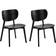 OVERLY - Eetkamerstoel set van 2 - Zwart - Rubberhout