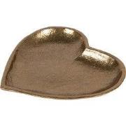 Clayre & Eef Decoratie schaal Hart 14x14x2 cm Goudkleurig Aluminium