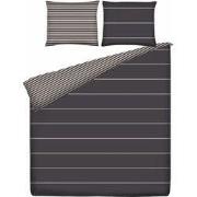 Ten Cate Katoenen Tweepersoons Dekbedovertrek - 200x200/220 - Rima Gri...