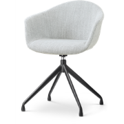 Nola-Otis draaibare eetkamerstoel grijs melange - zwart onderstel