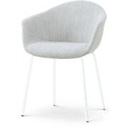 Nora-Otis eetkamerstoel grijs melange - wit onderstel