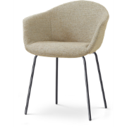 Nora-Otis eetkamerstoel taupe melange - zwart onderstel