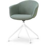 Nola-Otis draaibare eetkamerstoel saliegroen - wit onderstel