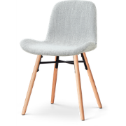 Nena-Fé eetkamerstoel grijs melange - houten onderstel