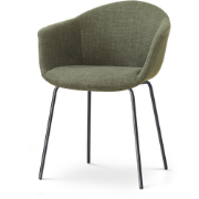 Nora-Otis eetkamerstoel forestgroen - zwart onderstel