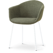 Nora-Otis eetkamerstoel forestgroen - wit onderstel