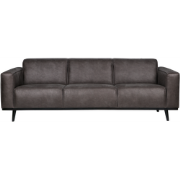 WOOOD Statement 3-Zits Bank - Lederlook - Donkergrijs - 77x230x93