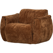 WOOOD Baggy Draaifauteuil - 3D Chenille - Middenbruin - 81x104x84