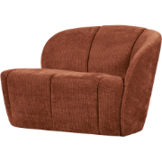 WOOOD Mojo 2-Zits Bankje Rechts - Geweven Ribstof - Roestbruin
