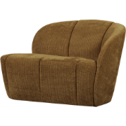 WOOOD Mojo 2-Zits Bankje Rechts - Geweven Ribstof - Honinggeel