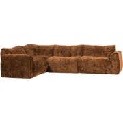 WOOOD Baggy Hoekbank Links - 3D Chenille - Midden Bruin - 81x301x210