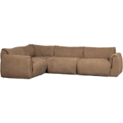 WOOOD Baggy Hoekbank Links - Geweven Chenille - Bruin - 81x301x210