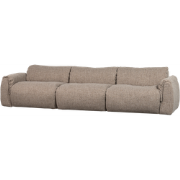 WOOOD Baggy 3-Zits Bank - Geweven Stof - Bruin Melange - 81x309x101