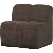 WOOOD Mojo Eetbankje 84cm Met Rugleuning - Ribstof - Bruin - 88x84x73