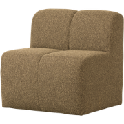 WOOOD Mojo Eetbankje 84cm Met Rugleuning - Bouclé - Geel/Bruin Melange