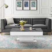 Salontafel 110x60x40 cm wit/betonlook incl. 2 opbergvakken onder versc...