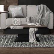 Salontafel 110x60x40 cm zwart/houtlook incl. 2 opbergvakken onder vers...