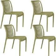 Housecraft Living Mante Tuinstoelen Kunststof Groen - Set van 4
