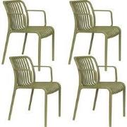 Housecraft Living Mante Tuinstoelen Armleuning Kunststof Groen - Set v...