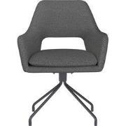Eetkamerstoel Grijs - Metaal Draaibaar - Mos