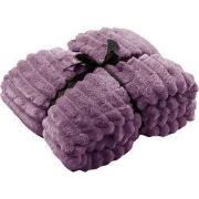 RICKY - plaid 150x200 cm - geribd fleece - superzacht - Dusky Orchid -...