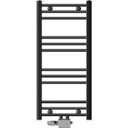 Badkamerradiator middenaansluiting 400x800 mm antraciet gebogen met un...