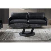 Salontafel 'Sapporo' Rond Draaibaar Steen Donkergrijs