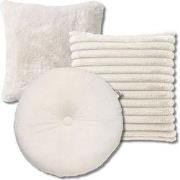 Dutch Decor KUSSENSET - 3-delig - White Shapes - 50x50 cm, 45x45 cm, Ø...