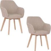 Housecraft Living Yala Eetkamerstoelen Beige - Set van 2
