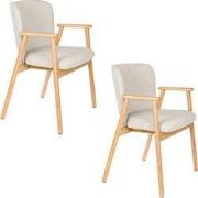 Housecraft Living Kenna Eetkamerstoelen met Armleuning Beige - Set van...