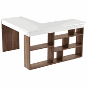 Hoekbureau met 8 open opbergvakken aan de zijkant L130 cm - VESPER