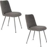 Housecraft Living Fijs Eetkamerstoelen Grijs - Set van 2