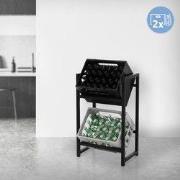 Drankenkrattenrek Drankenrek 2 kratten 47 x 31 x 75,5 cm antraciet sta...