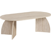 Salontafel met ovaal blad en gebogen poten L120 cm - SELENE