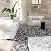 Buitenkleed Deco zwart/wit dubbelzijdig Zwart; Wit - Polypropyleen