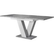 Meubella - Eetkamertafel Moris - Wit - Betonlook - 160 cm - Uitschuifb...