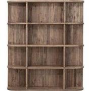 MUST Living Bookcase Rush,160x140x30 cm, extreme rustic teakwood