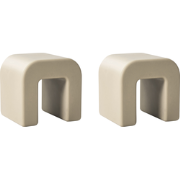 MOZIA - Bijzettafel set van 2 - Zandbeige - Synthetisch materiaal