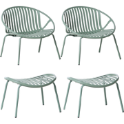 CASPERIA - Set van 2 tuinstoelen - Groen - Synthetisch materiaal