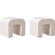 MOZIA - Bijzettafel set van 2 - Lichtgrijs - Synthetisch materiaal