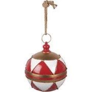 Clayre & Eef Kerstdecoratie Beeld Kerstbal Ø 31x36 cm Rood Metaal