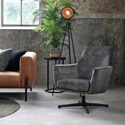 LABEL51 Fauteuil Toby - Antraciet - Velours - One Size