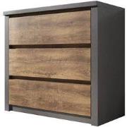 Meubella - Ladekast Monaco - Eiken - Grijs - 90 cm