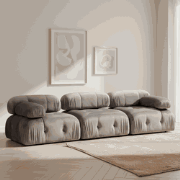 Modulaire bank 3-zits Bubble velvet grijs