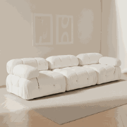 Modulaire bank 3-zits Bubble bouclé wit